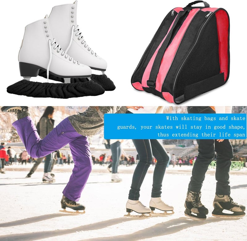 HDFCLUP Skating Bag Set Ice Skate Blade Covers Ice Skating Guards and Roller Skates Bag Roller Skate Accessories Roller Skate Bag for Kids Men Women Adults - Image 5